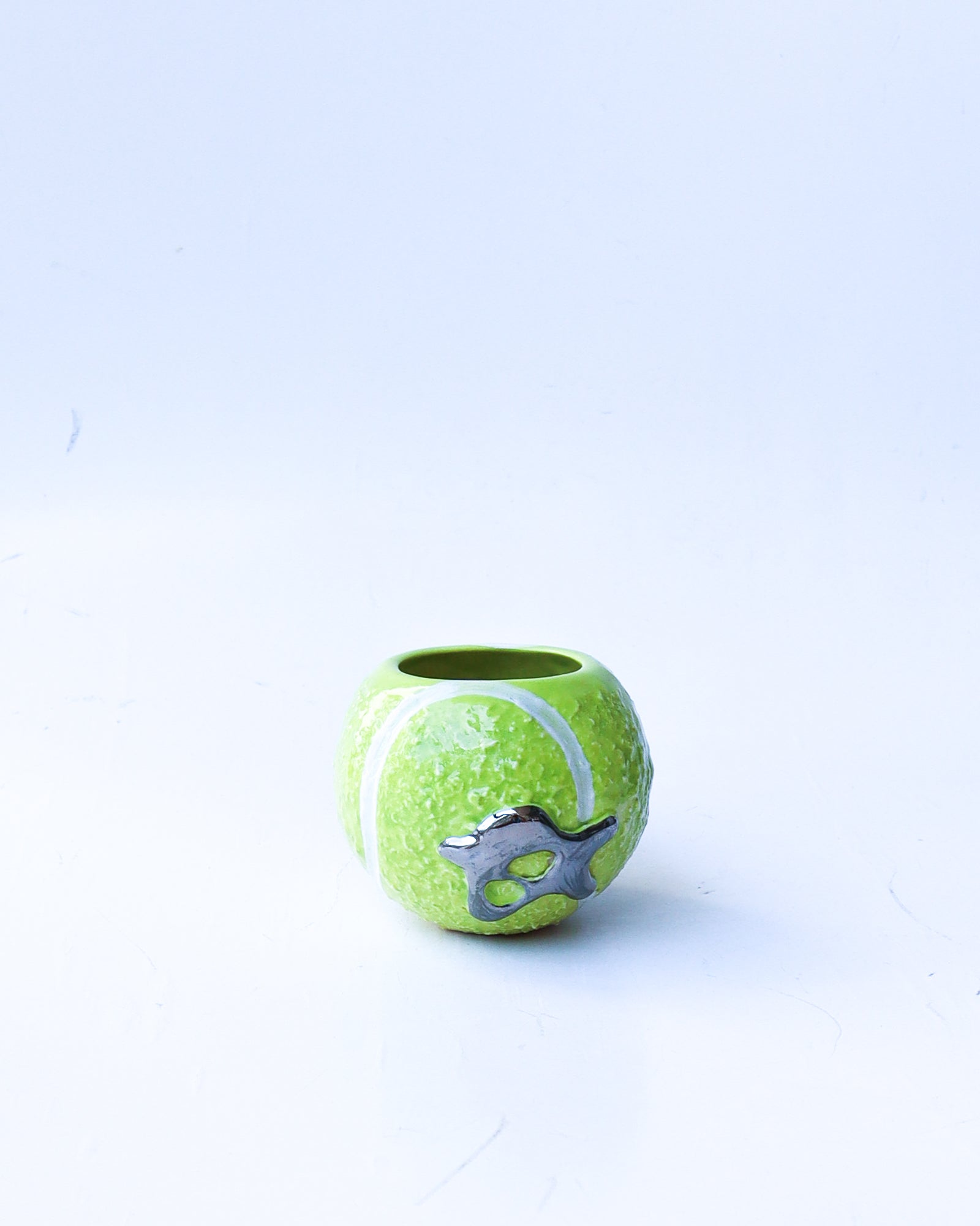 'dancer' chrome ceramic tennis ball cup