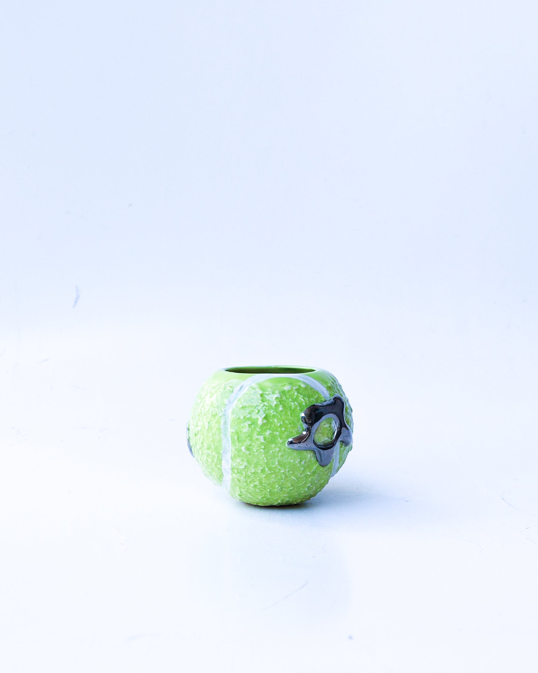 'coco' chrome ceramic tennis ball cup