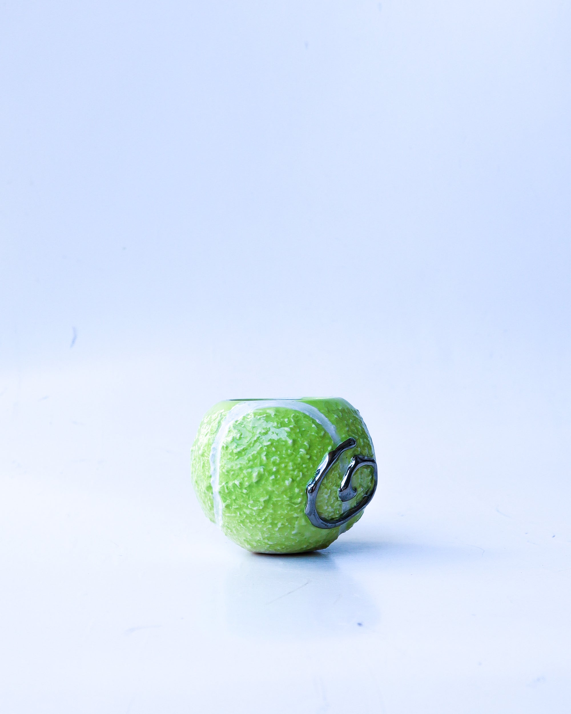'coco' chrome ceramic tennis ball cup