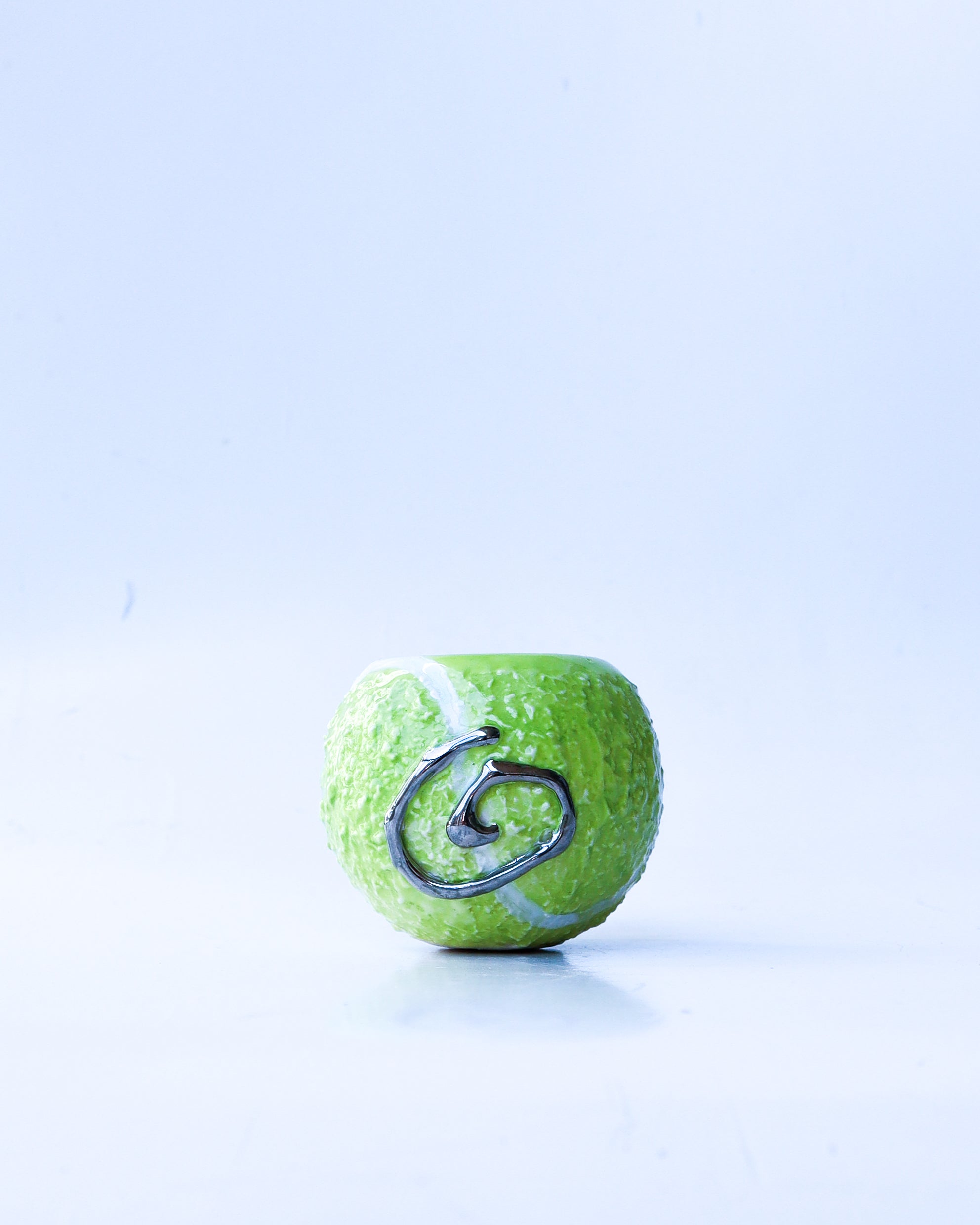 'coco' chrome ceramic tennis ball cup