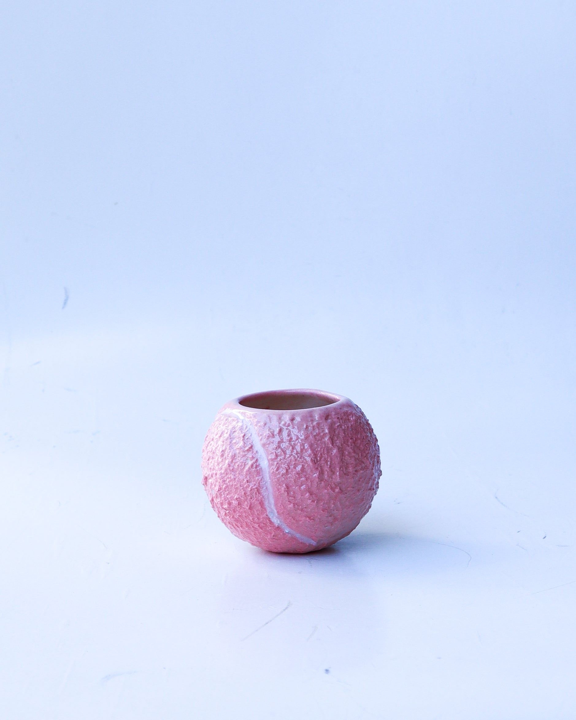 pink ceramic tennis ball espresso mug