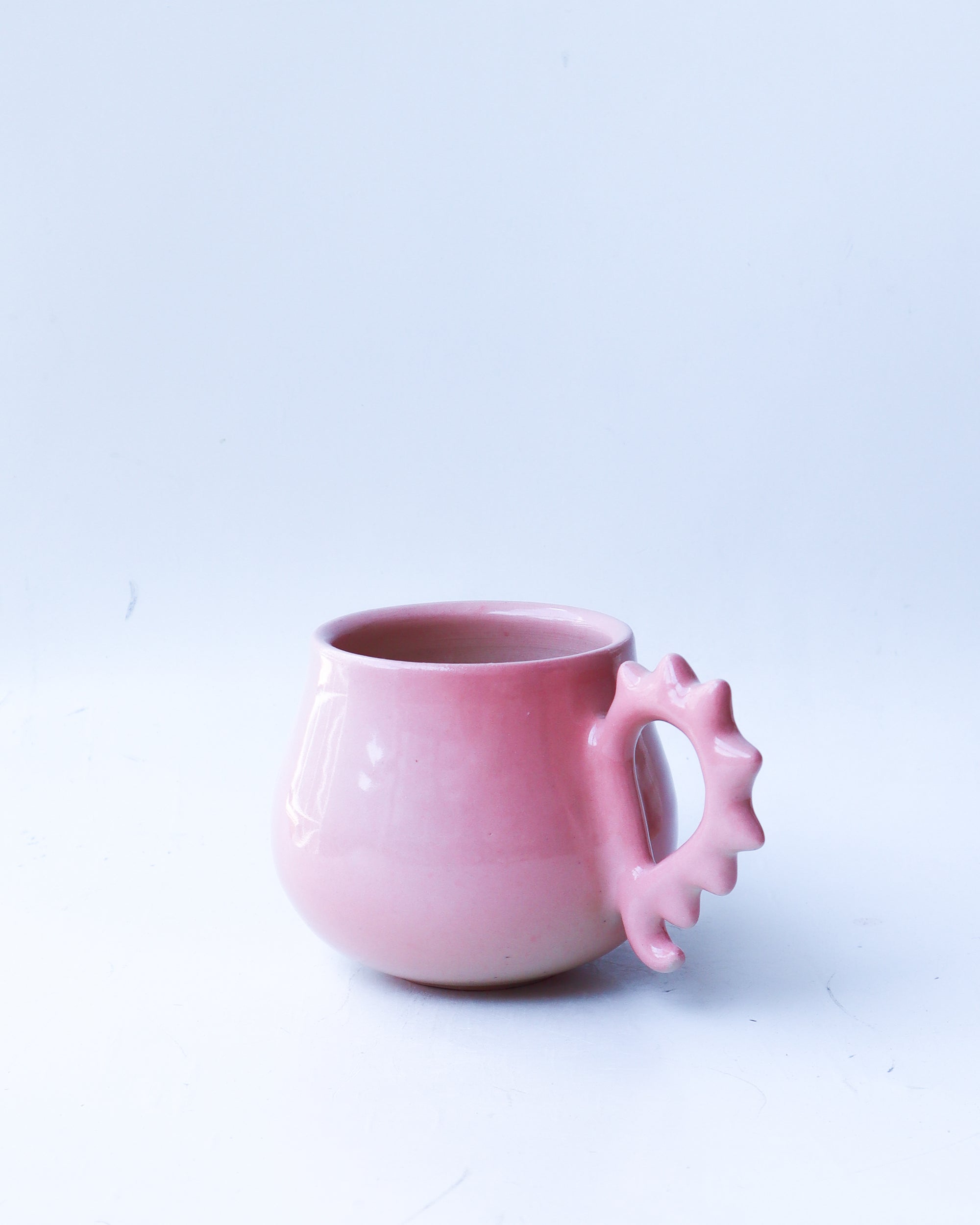 'lucie' ceramic spiky pink mug
