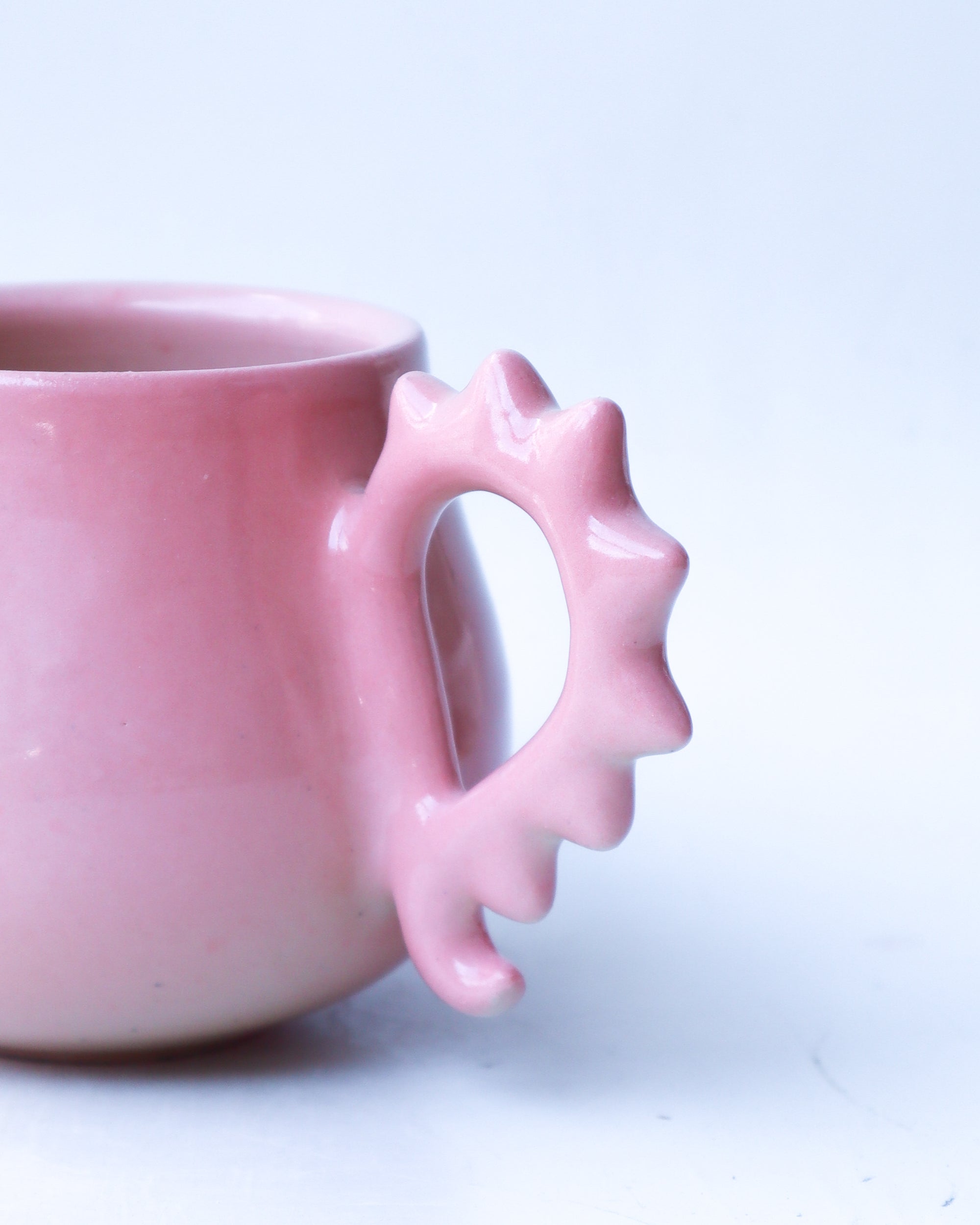 'lucie' ceramic spiky pink mug